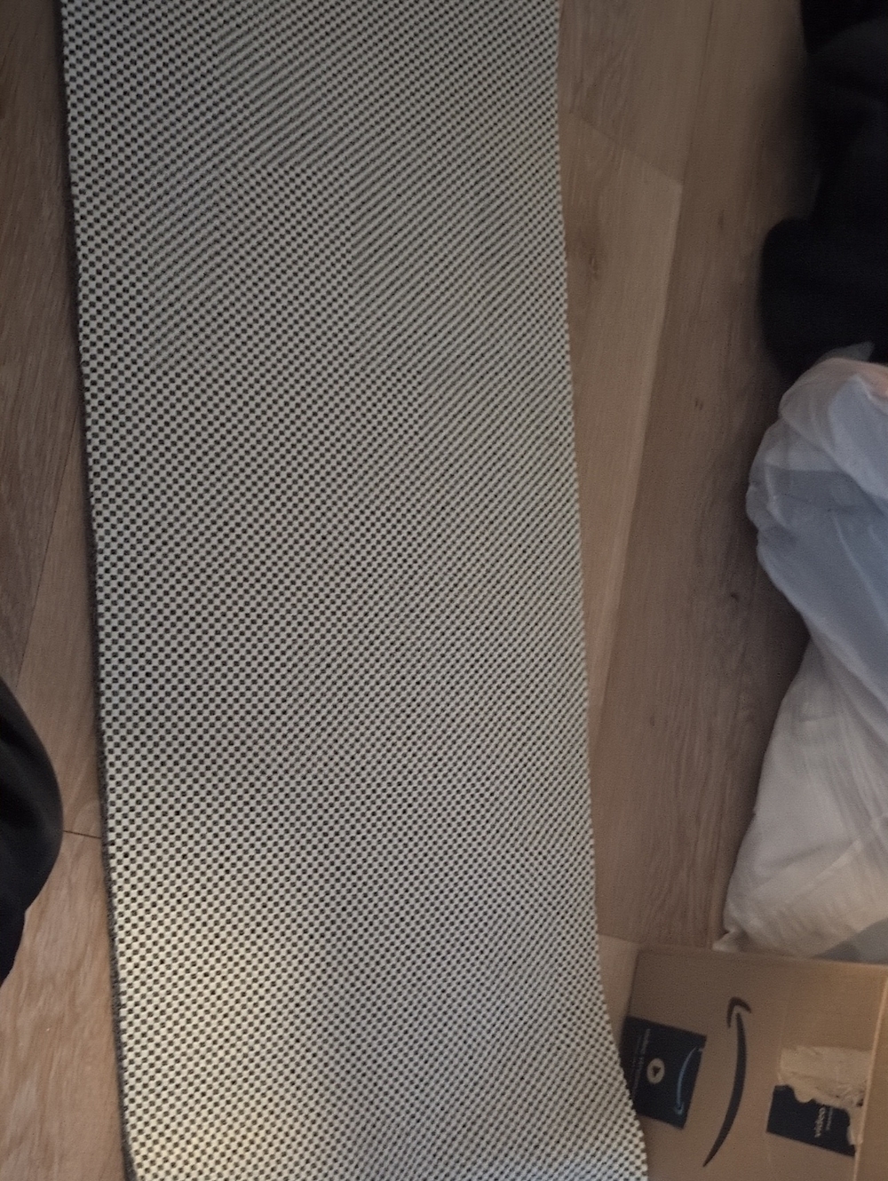 Textured Black and White Runner Rug